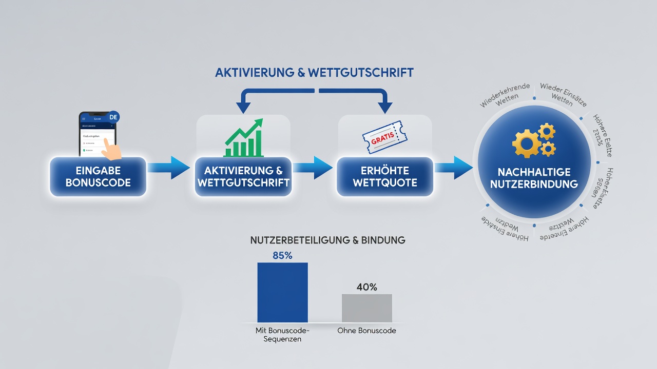 Diagramm zur Nutzerbindung durch sequentielle Bonus-Codes in mobilen Wett-Apps