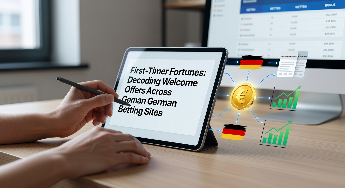 Grafik mit vergleichenden Willkommensboni führender deutscher Buchmacher, inklusive Euro-Beträgen und Bedingungen