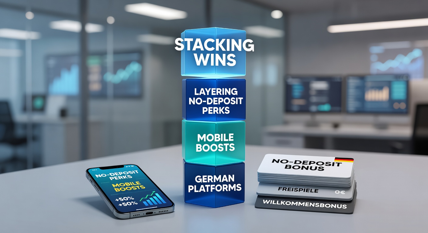 Smartphone mit Wett-App und No-Deposit-Bonus-Symbolen auf einem deutschen Buchmacher-Hintergrund